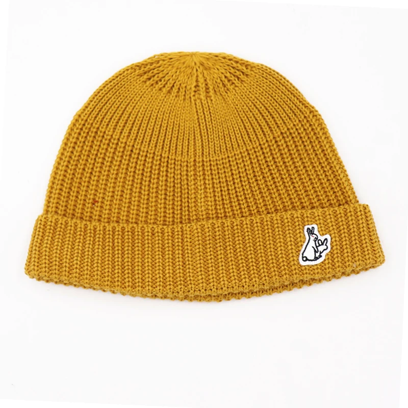 New Style Acrylic Custom Logo Knit Beanie Caps With All Kind Of Color Cotton Winter Beanie Hat with custom logo