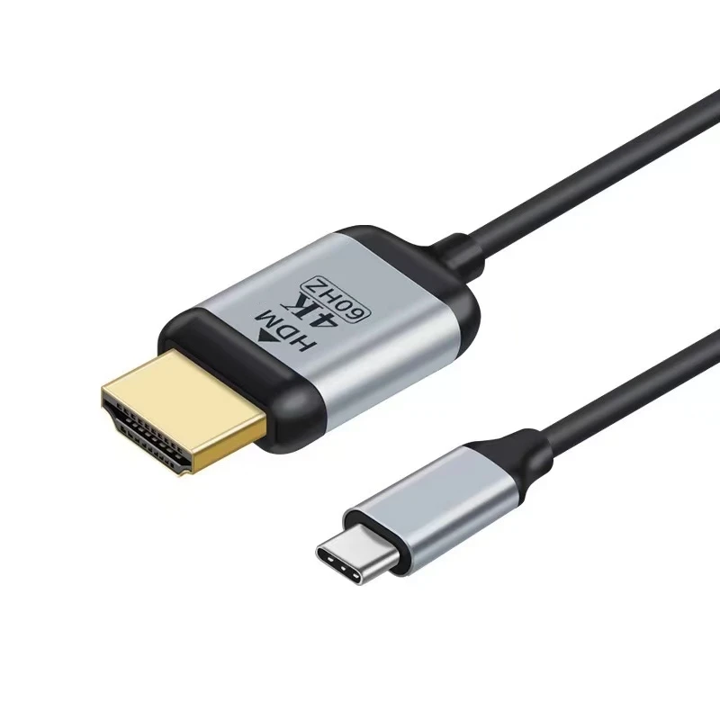 1.8M HD cable TYPE-C to HD audio and video cable 4K@60HZ Mobile phones, tablets, laptops can be connected to a monitor projector