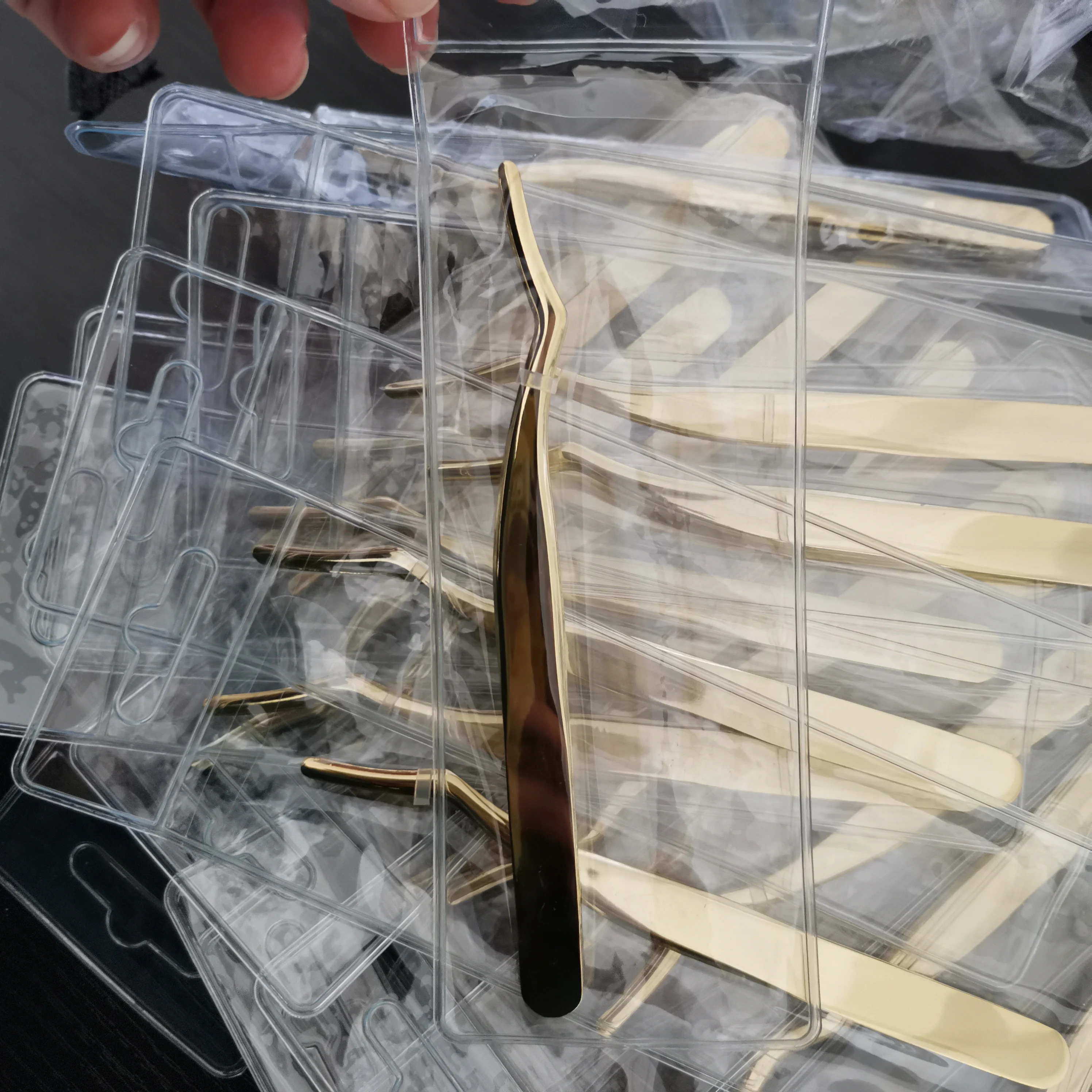 
3D mink eyelashes private label eyelash applicator,custom packaging private label rose gold False Eyelashes Tweezer 