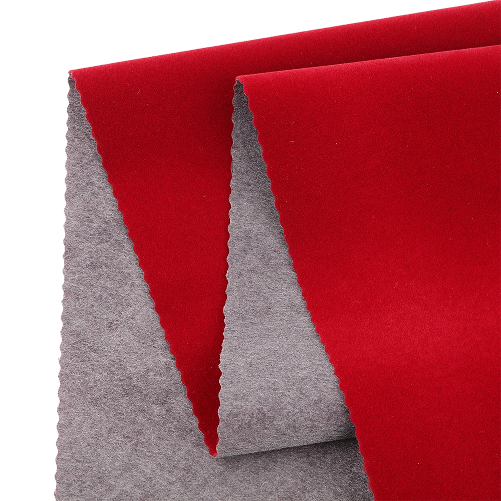 Красная гладкая ткань из флока, бархатная ткань