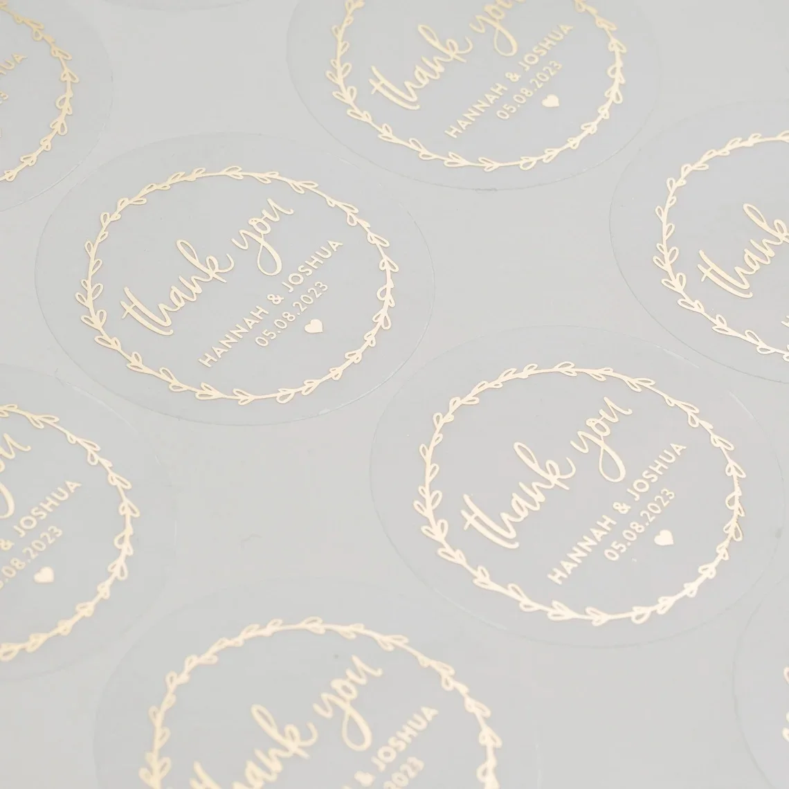 Customized Size and Design Cosmetic Vinyl Adhesive Waterproof Transparent Label Custom Logo Thank You Clear Sticker