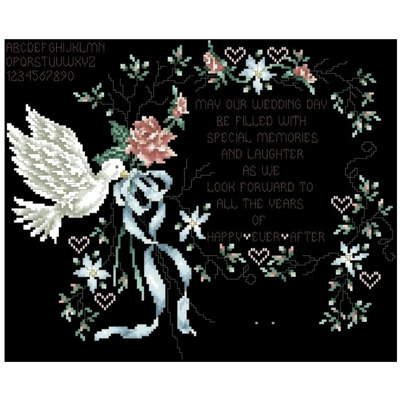 
Набор для вышивки крестиком голубей DPH013, свадебная запись, наборы растений aida 18ct 14ct 11ct, набор черной ткани для вышивки «сделай сам» 