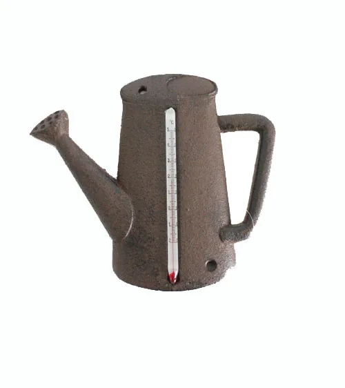 Antique Cast Iron Kettle Indoor Home Decoration Wall Thermometer