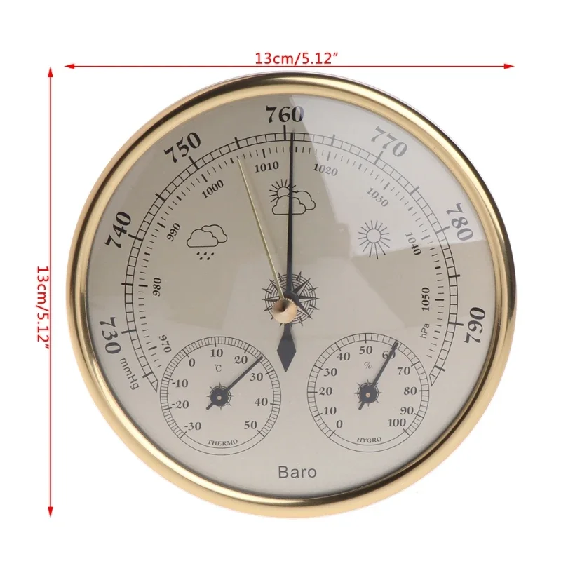 Precision 3 in 1 Barometer Weather Station Barometer Thermometer Hygrometer for Indoor and Outdoor Use Humidity Meter