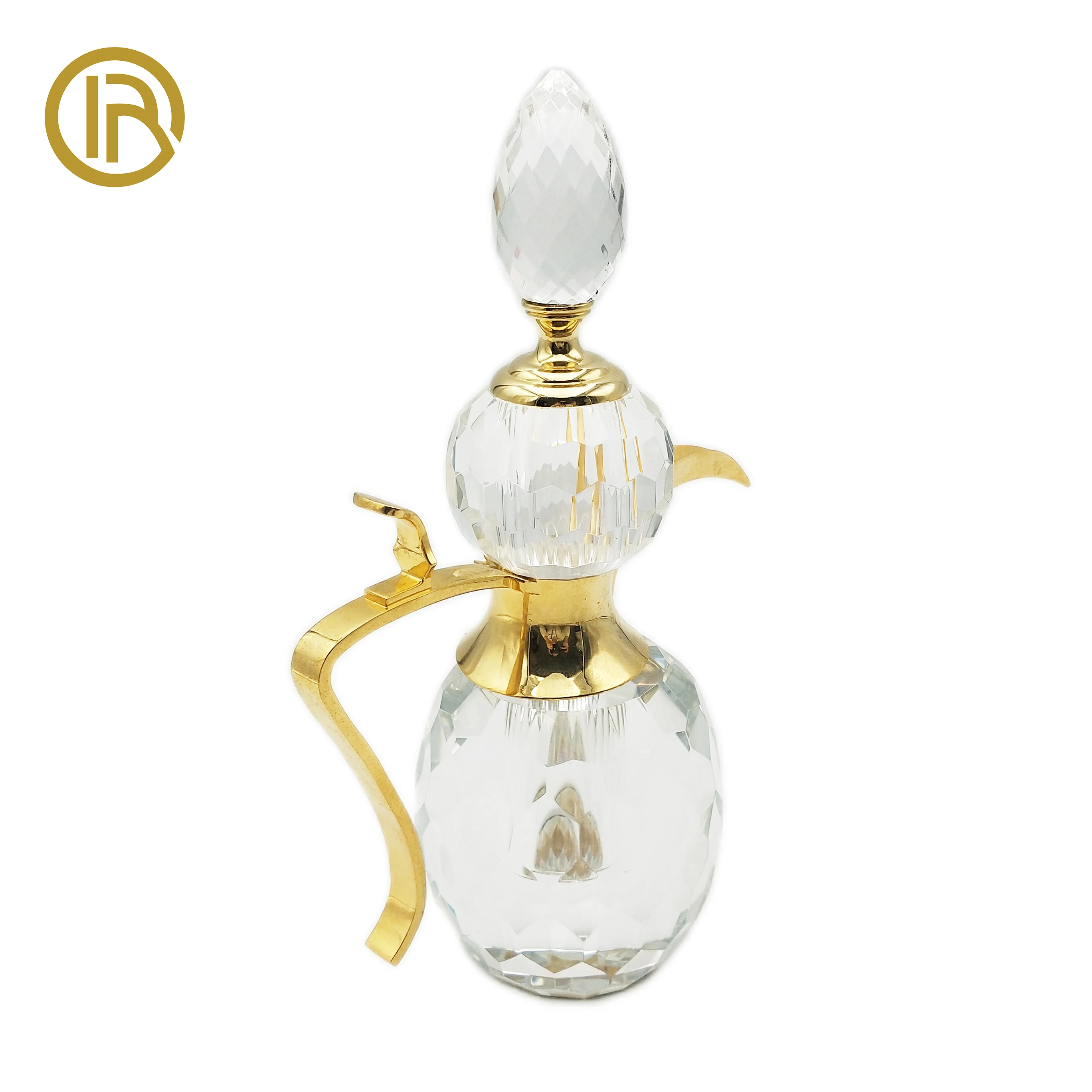 Quality Assurance Decorative Zamac Teapot Shaped Crystal Perfume Bottles Vintage Design Glass Perfume Bottle