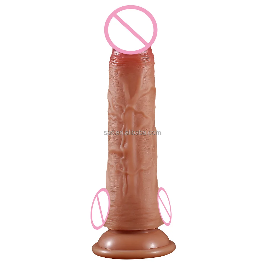 SacKnove Women Big Penis Sex Toy Masturbating Flexible Mushroom Head Rubber Blue Vein Real Skin Double Liquid Silicone Dildo