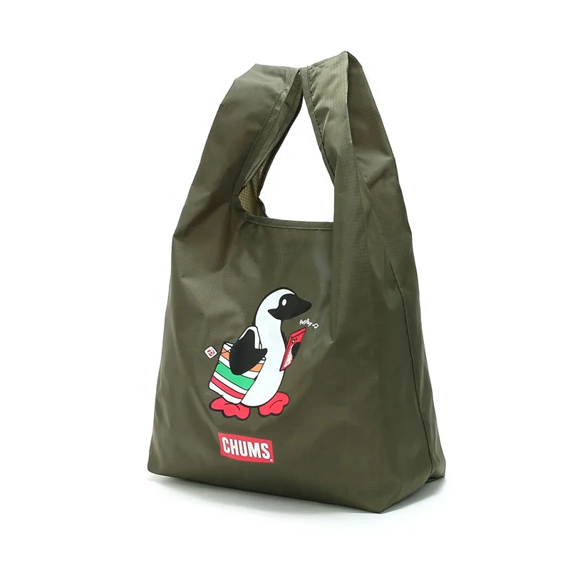 Recycle Folding  Nylon Polyester Foldable Tote Shopping Bag