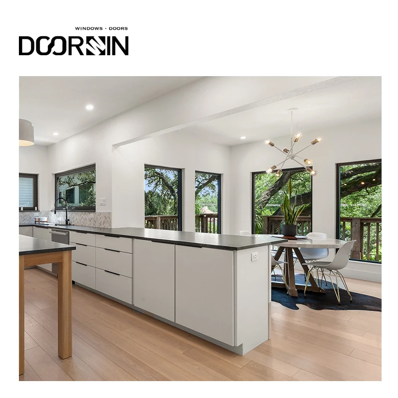 Doorwin Residential Austin Texas USA Project Best Selling Aluminum Double Glazing Windproof Fixed Glass Window