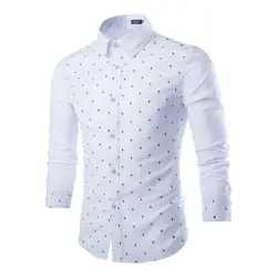 FanLi OEM Custom Printing Patchwork Slim Casual Skull Print Lapel Collard Shirts For Men
