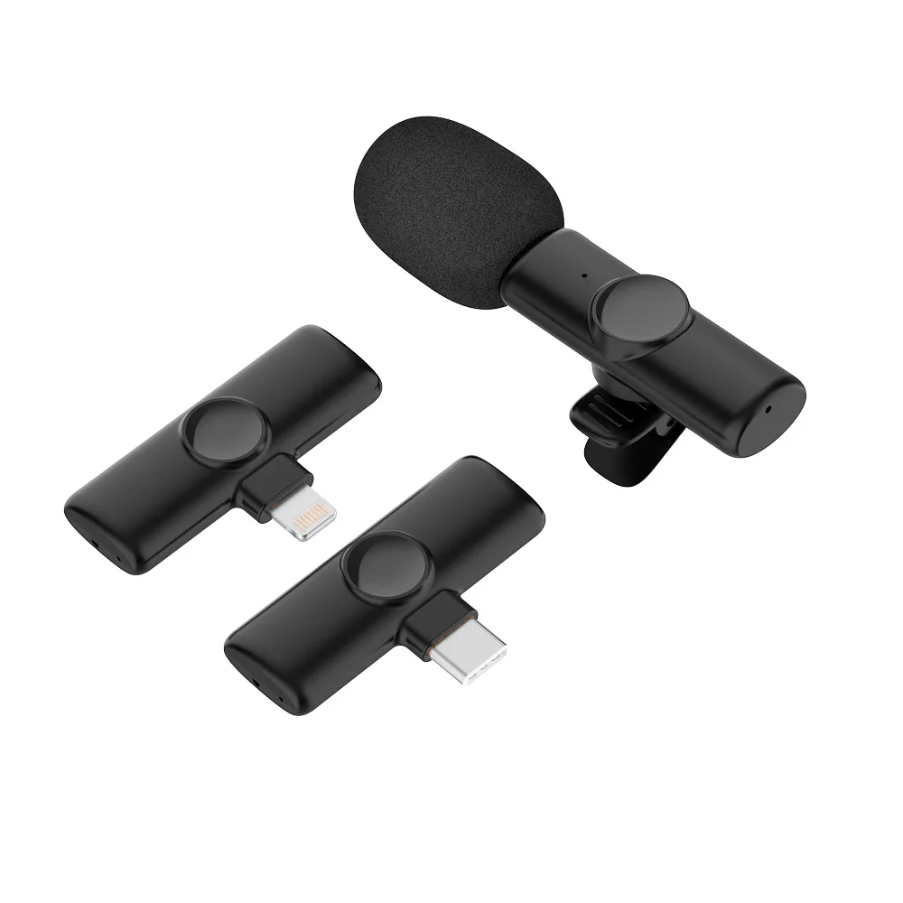 2.4G BT5.1 Lavalier Wireless Microphone for iphone and type c mobile wireless recording live microphone professional