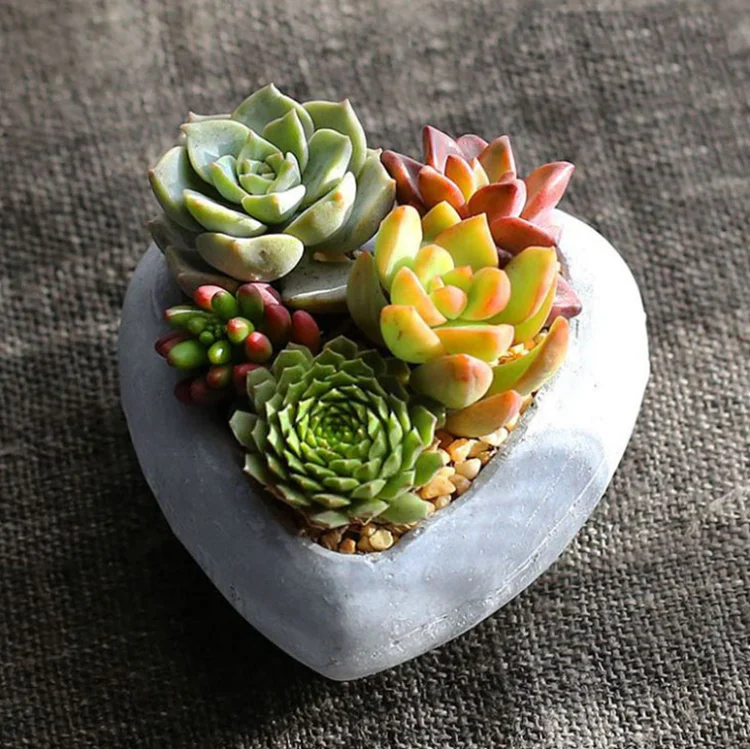 Oem заводское украшение силиконовая форма в форме сердца цементный горшок бетон гипс для бетонных цветочных горшков ВАЗ