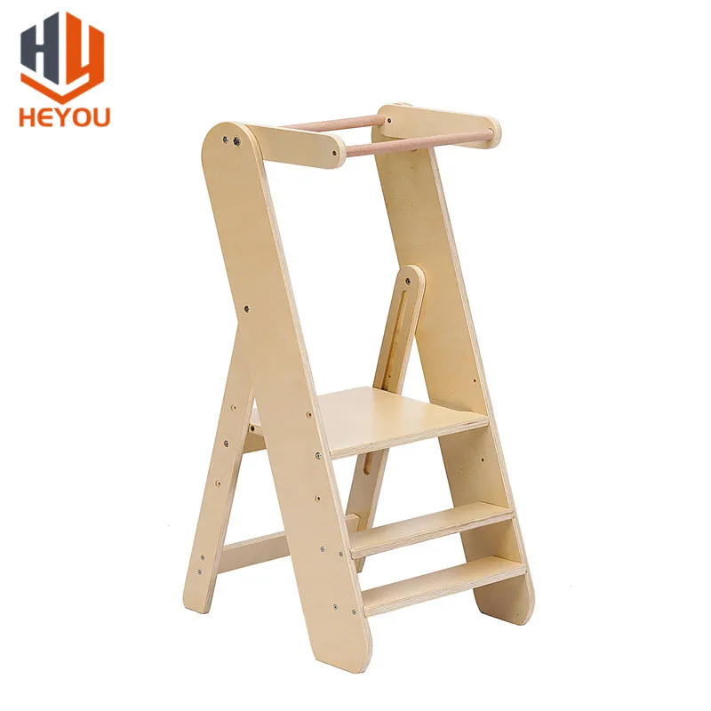 Обучающая башня Монтессори для малышей, кухонный помощник, деревянный стул, детская мебель