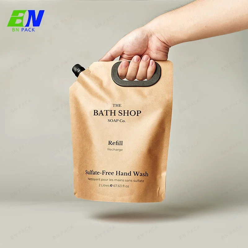 Wholesale foldable juice bottle bag nylon stand up aluminum foil Beverage Liquid 16oz 32 oz bag with spout
