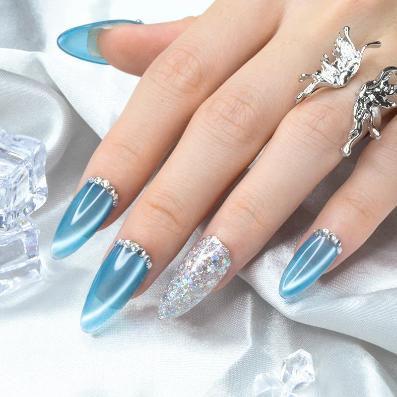 New Arrival Salon Beauty High Glossy Cat Eye Gel Set Super White Light 15ml Cat Eye Nail Gel Polish