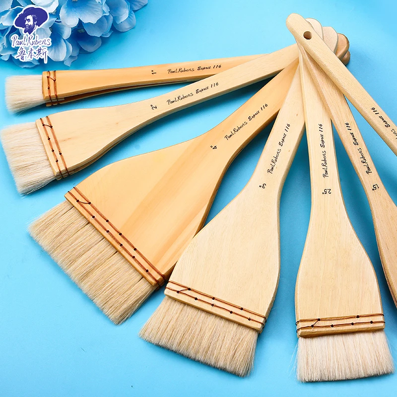 Paul Rubens Watercolor Paint Brush Acrylic Brushes Art Drawing Tools Supplies Scrubbing Wool Wood Gouache Art Gift Set - 116-3#