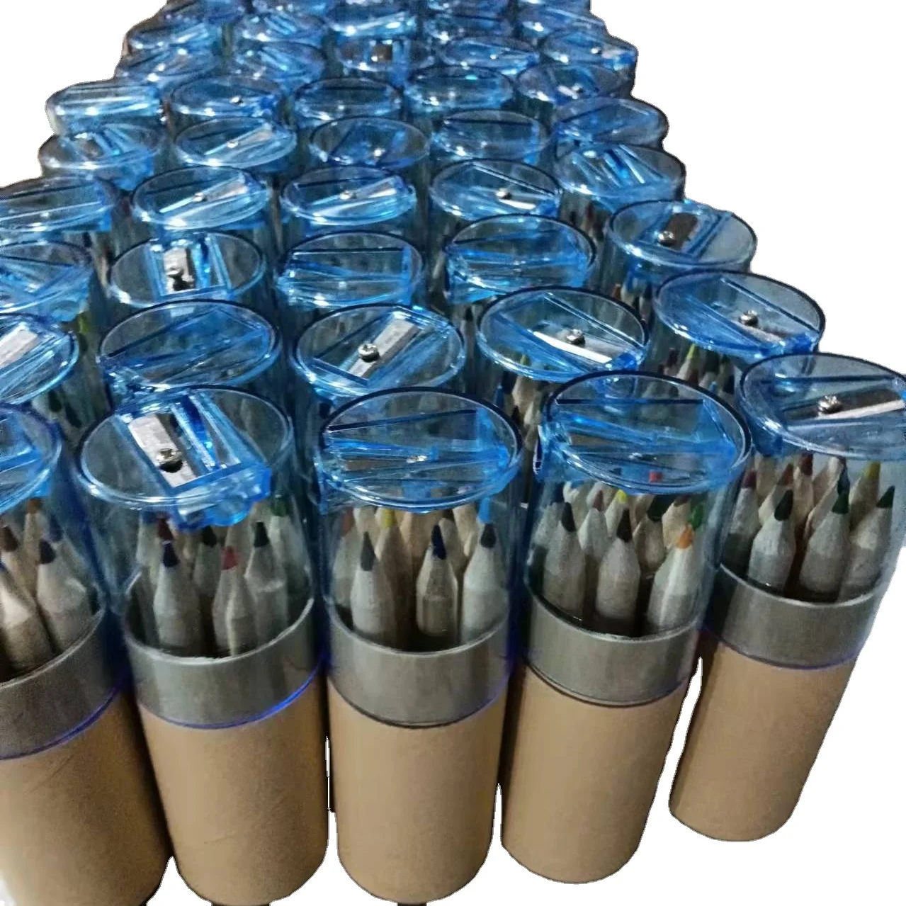 3.5 Mini natural colour pencil set with sharpener and paper tube case