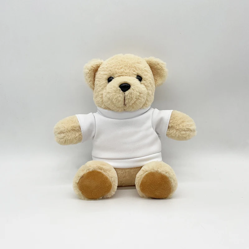 9 Inch Sublimation Teddy Bears with  Logo  Shirts Customize Stuffed Animal Teddy Bear with T-Shirts  Kids Gifts