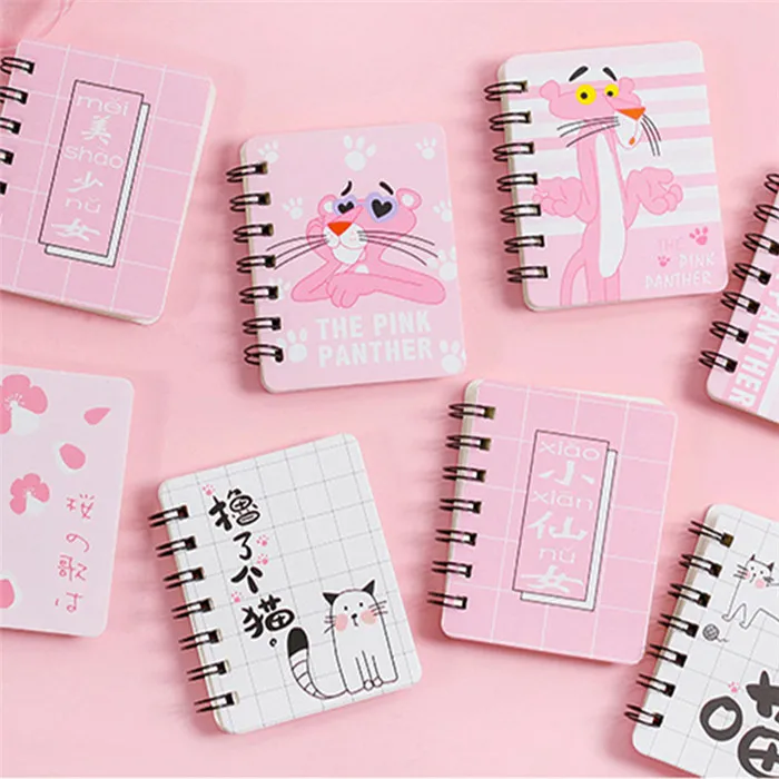 Spain school supplies stationery wholesale cute animal waterproof notepad Portable kawaii spiral pink notebooks diary