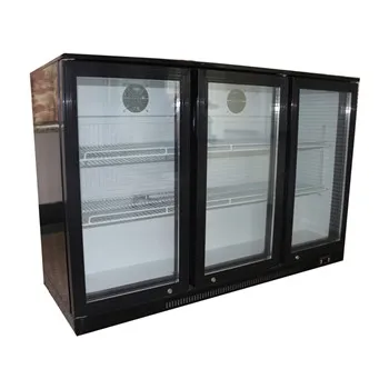 Коммерческий холодильник для бутылок с 3 раздвижными дверцами, вертикальный холодильник, глубокая морозильная камера, барный холодильник