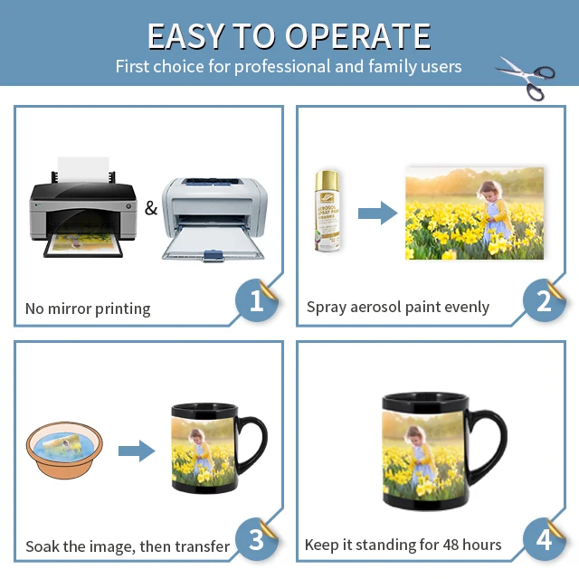 Winner transfer 100% transfer no Cracking cold water transfer paper for Any Inkjet Printers