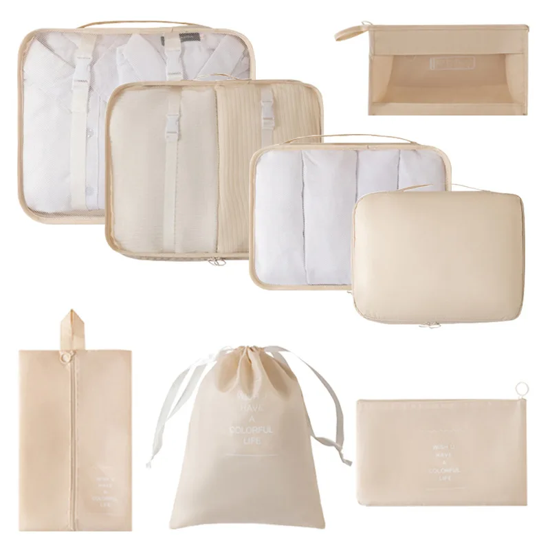 Wholesale travel clothes sorting and storage seven-piece set suitcase shoes dustproof compression storage bag