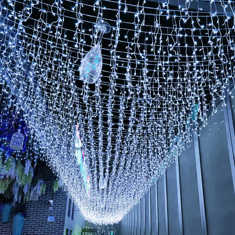 Custom Xmas Decoration String Lights Waterproof Party Wedding Garden Tree 60m Curtain Led Christmas Hanging Light For Event