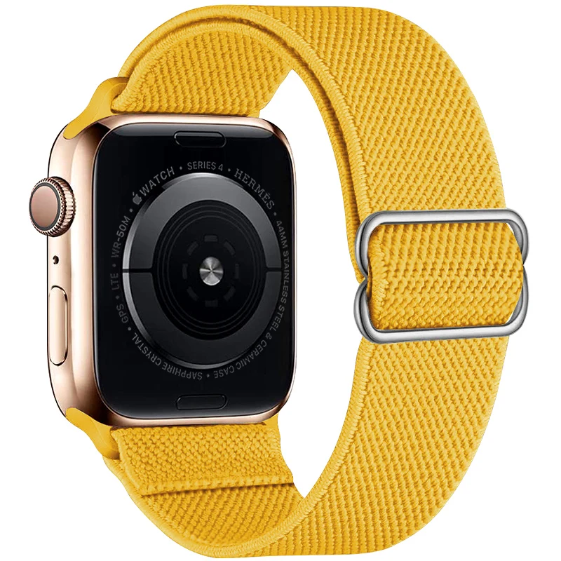  Ремешок нейлоновый для Apple Watch Band Series 6 SE 5 4 3 2 1 эластичный регулируемый резиновый браслет соло iWatch 38 40