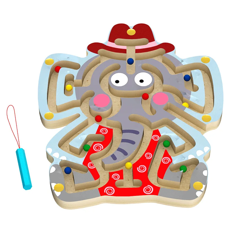 High Quality Magnetic educational toys Dinosaur Walking Beads Wooden Puzzle Montessori Early Learning toy gift