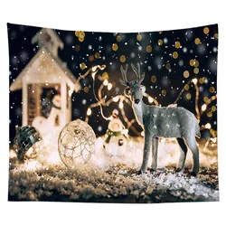 Christmas tapestry for home decorations Christmas banner Wall Hanging Xmas Tapestry Warm Christmas Wall Art for Bedroom Decor
