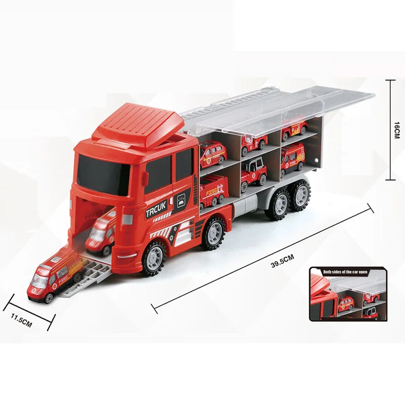 Popular Kids Tractors Toy Transport Car Alloy Container Truck Toy