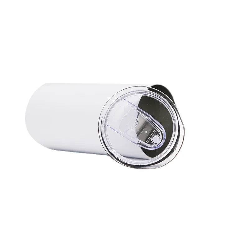 RTS USA hot sale insulated white straight blank sublimation tumbler with slide lid and plastic straw