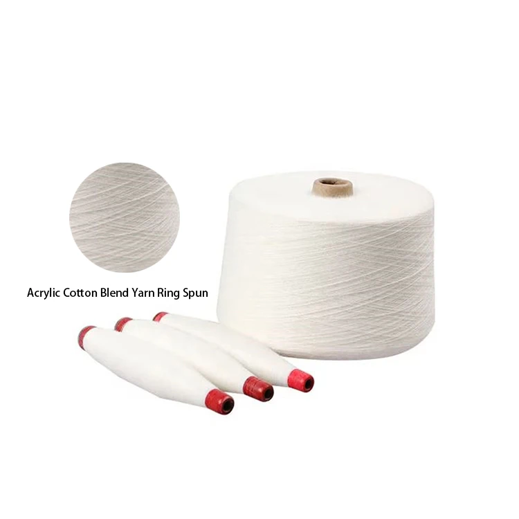 wholesale High Quality Ring Spun soft undyed Cotton Blend acrylic yarn for sweater/tufting rugs