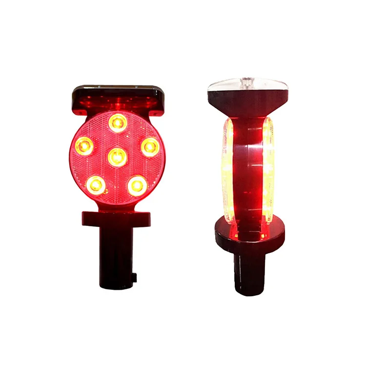 solar warning light with light sensor control for highway traffic road safety