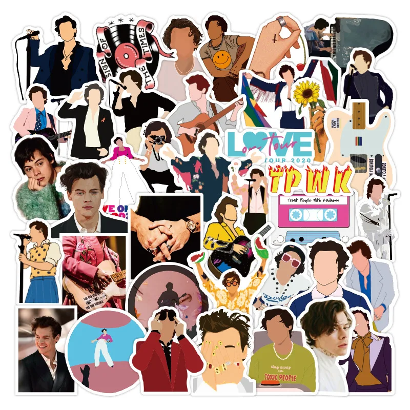 50Pcs  Harry Edward Styles Cartoon Stickers decals Waterproof Suitcase diy cell phone sticker