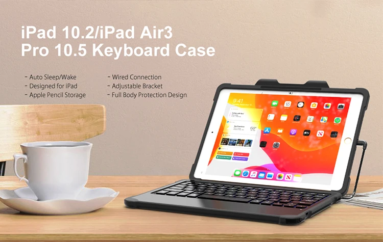 New hot sale Lightning connector keyboard with MFi certificate for ipad 10.2