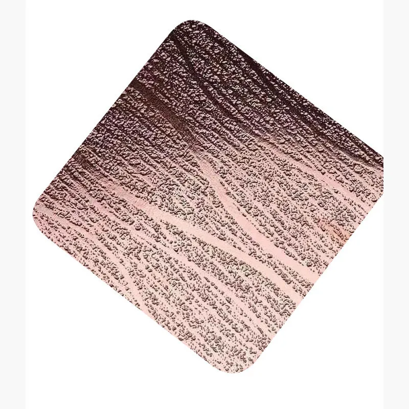 food grade 304 316 stainless steel sheet metal cutting to size embossed finish rose gold color for kitchen walls decoration