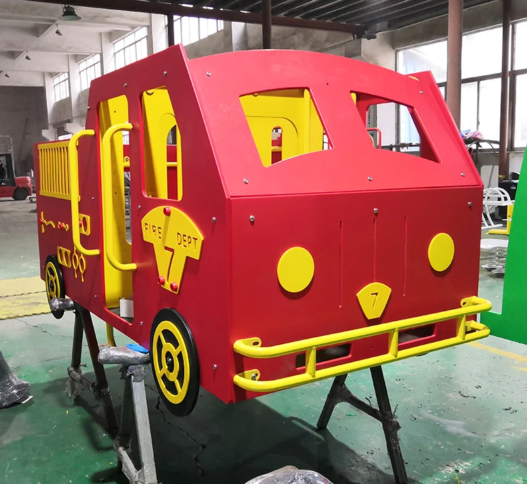 Qiaoqiao small kindergarten outdoor rocking toys spring rider cars kids bus design playground equipment outdoor for children