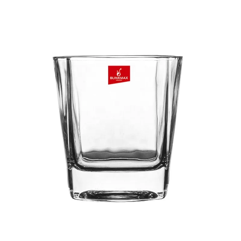 Blinkmax Creative Transparent Square Water Whiskey  Glass Bar Shot Glass Heat-Resistant Hotel Restaurant Use Glass Mug