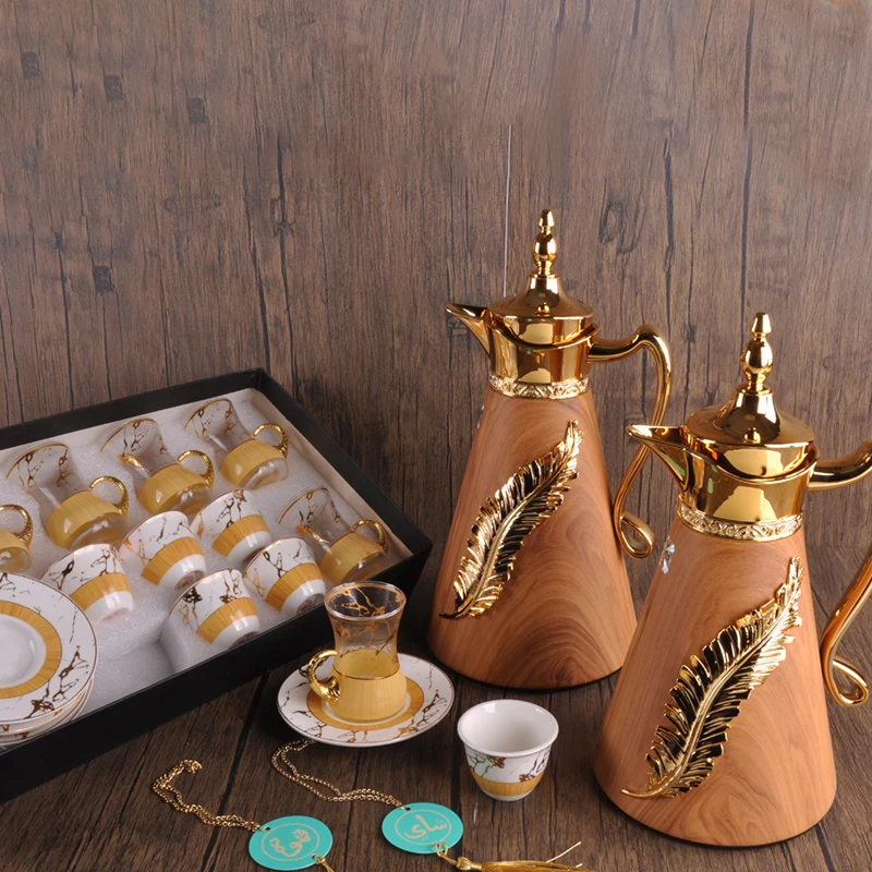 Wholesale Glass Liner Arabic Thermos Set Insulated Vacuum Flask Coffee Dallah Pot