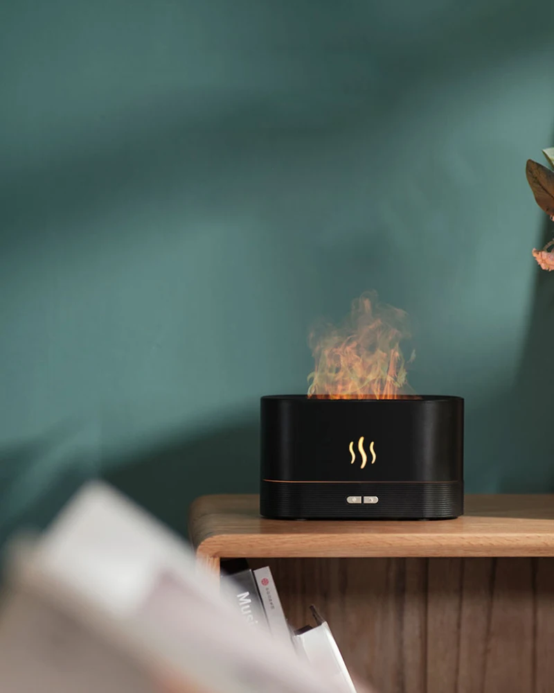 Creative Design Wholesale Price 3D simulation flame humidifier high fog ultrasonic essential oil aromatherapy aroma diffuser