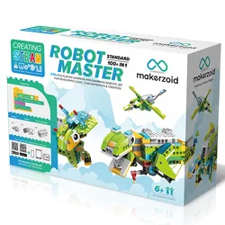 Makerzoid Robot Master Programmable Toys - APP Control Remote Control Kit 100+ in 1 Set, Educational Toy Robotics Kits for Kids