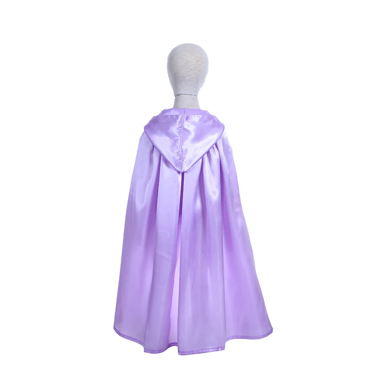 Factory price purple super soft kids hooded cape breathable custom kids capes for cosplay