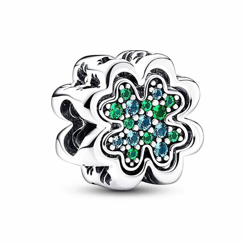 925 Sterling Silver Splittable Four Leaf Clover Skull Snowflake Boxing Gloves Pot Beads Fit Original DIY Charms Bracelet Jewelry