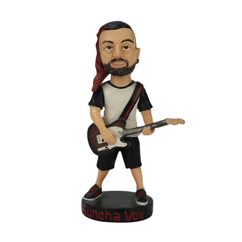Polyresin bobble head of musician statue custom male musician player bobble head doll man singer bobblehead figurines