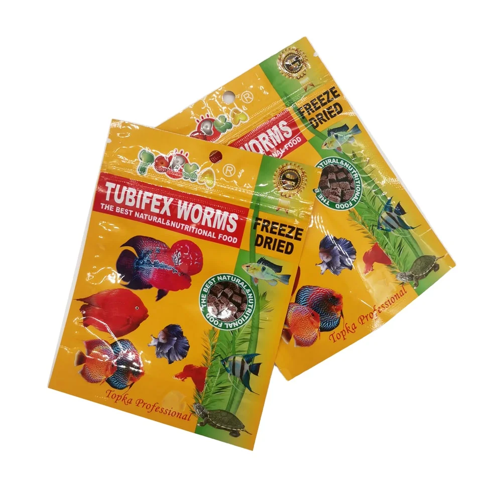 Красочный пакет Tubifex черви Ziplock пластиковая упаковка майларовые пакеты с индивидуальным принтом подставка съедобная пленка экологически чистый материал