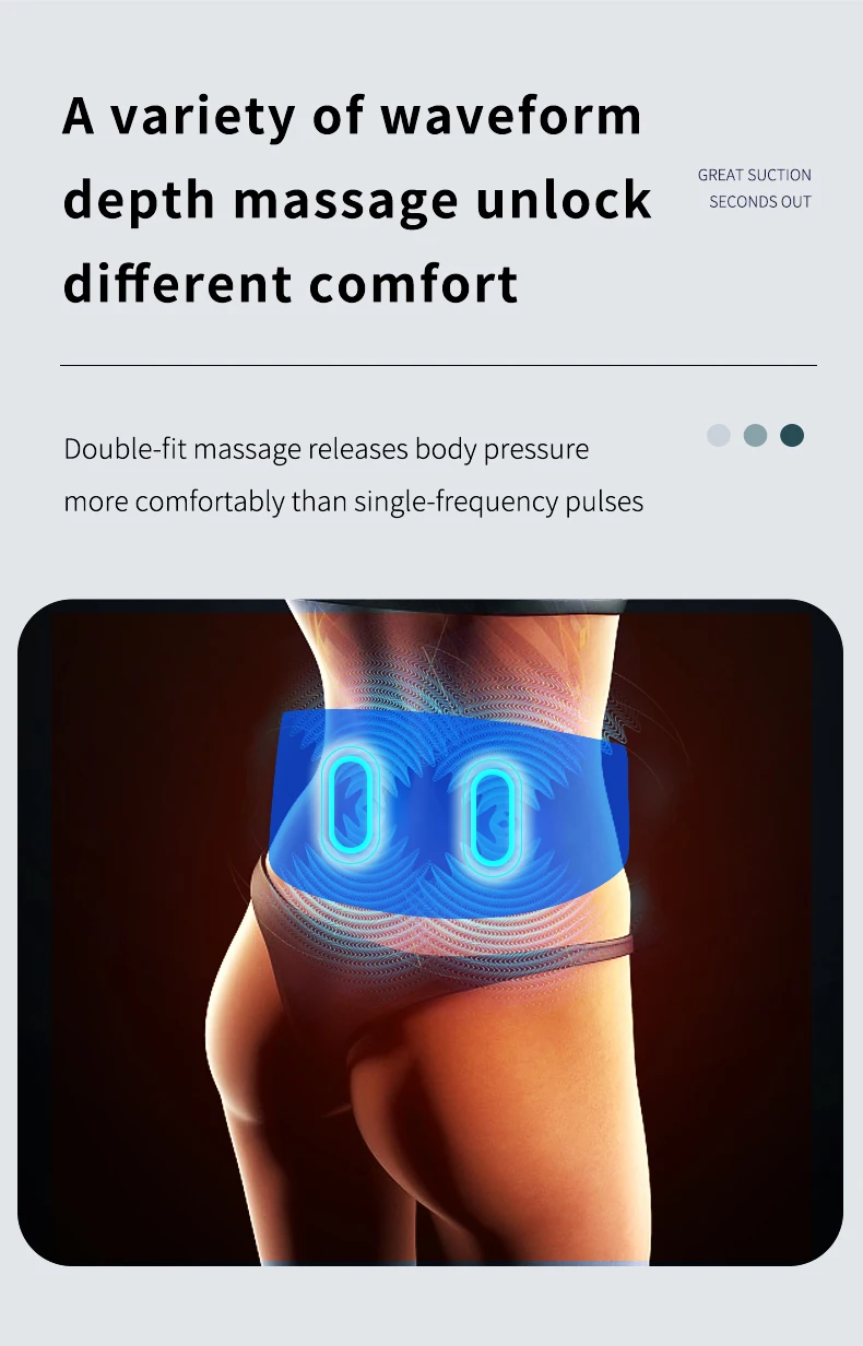 USB Charging EMS Massager Heating Vibration Waist Massage Belt