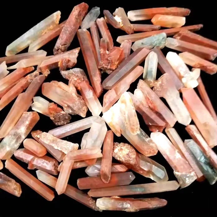 Unprocessed Natural Red Crystal Rough Strip Quartz Crystal Stone point For Decoration