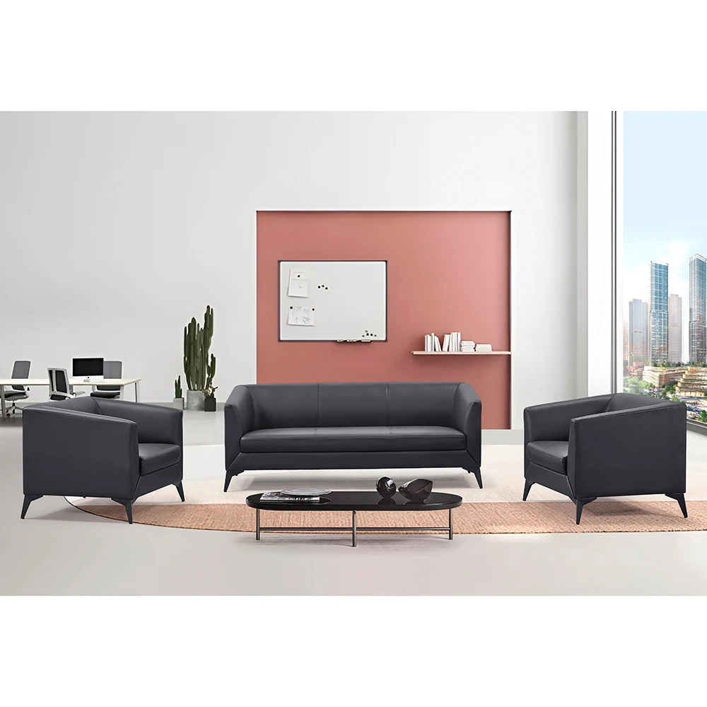 Furniture Factory Classic Leather Waiting Room Reception Executive Office Sofa Set