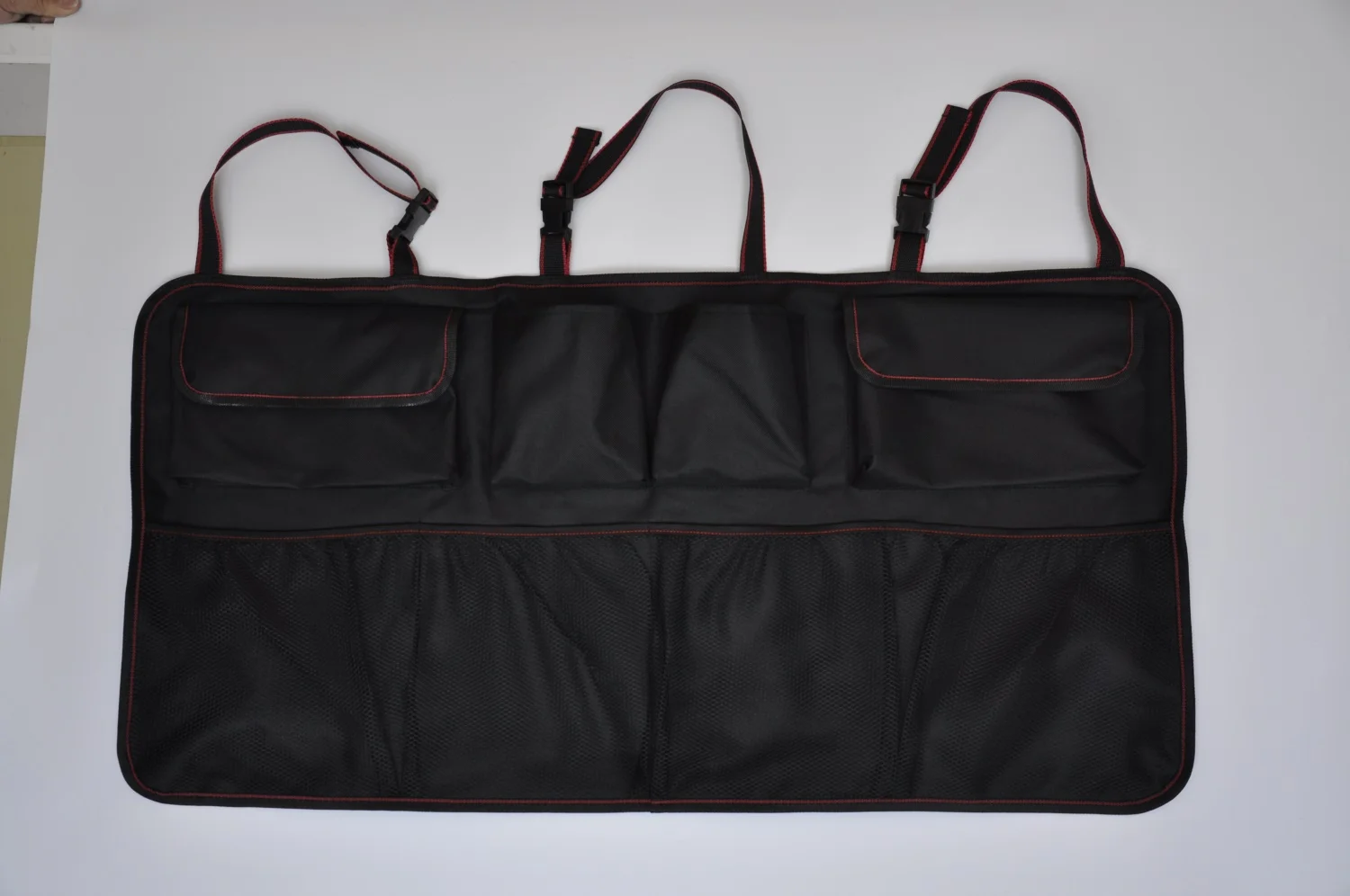 Collapsible multi-compartment portable foldable car trunk organizer felt tactical car seat organizer with pockets