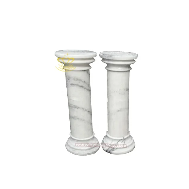 Indoor Luxury Stone Art Sculpture Wedding Decorative Base Polished Marble Pillar Design